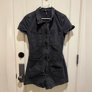 Free People CRVY Jean Denim Romper Sixe 12